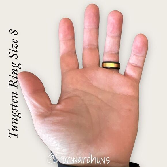 King Will Black & Gold Tungsten Carbide Ring - Size 8 - Picture 6 of 8